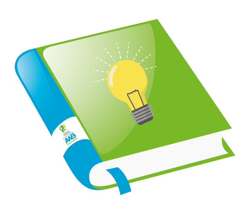 Illustration eines Buchs mit Glühbirne