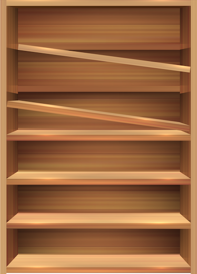 Illustration eines Holzregals
